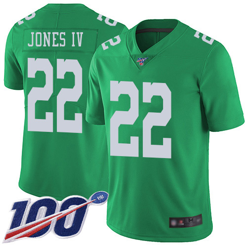 Men Philadelphia Eagles #22 Sidney Jones Limited Green Rush Vapor Untouchable NFL Jersey 100th Season